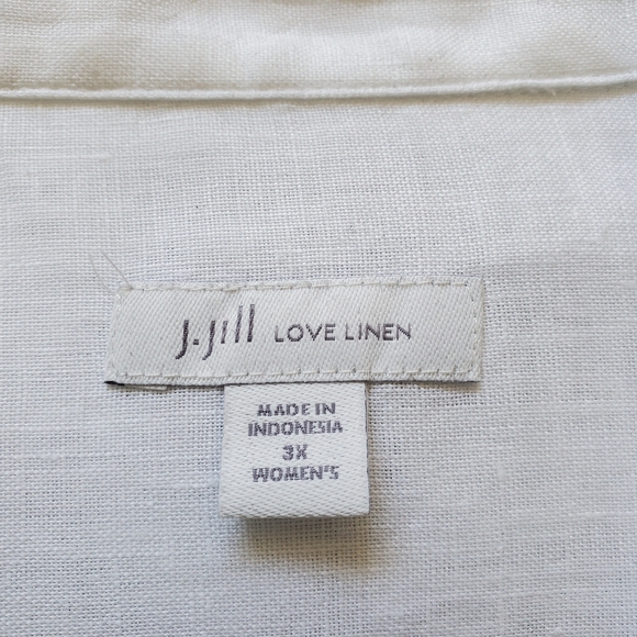 J. Jill 100% Linen Closet Staple White Plus Size Button Down Shirt.  Size 3x - Picture 5 of 6
